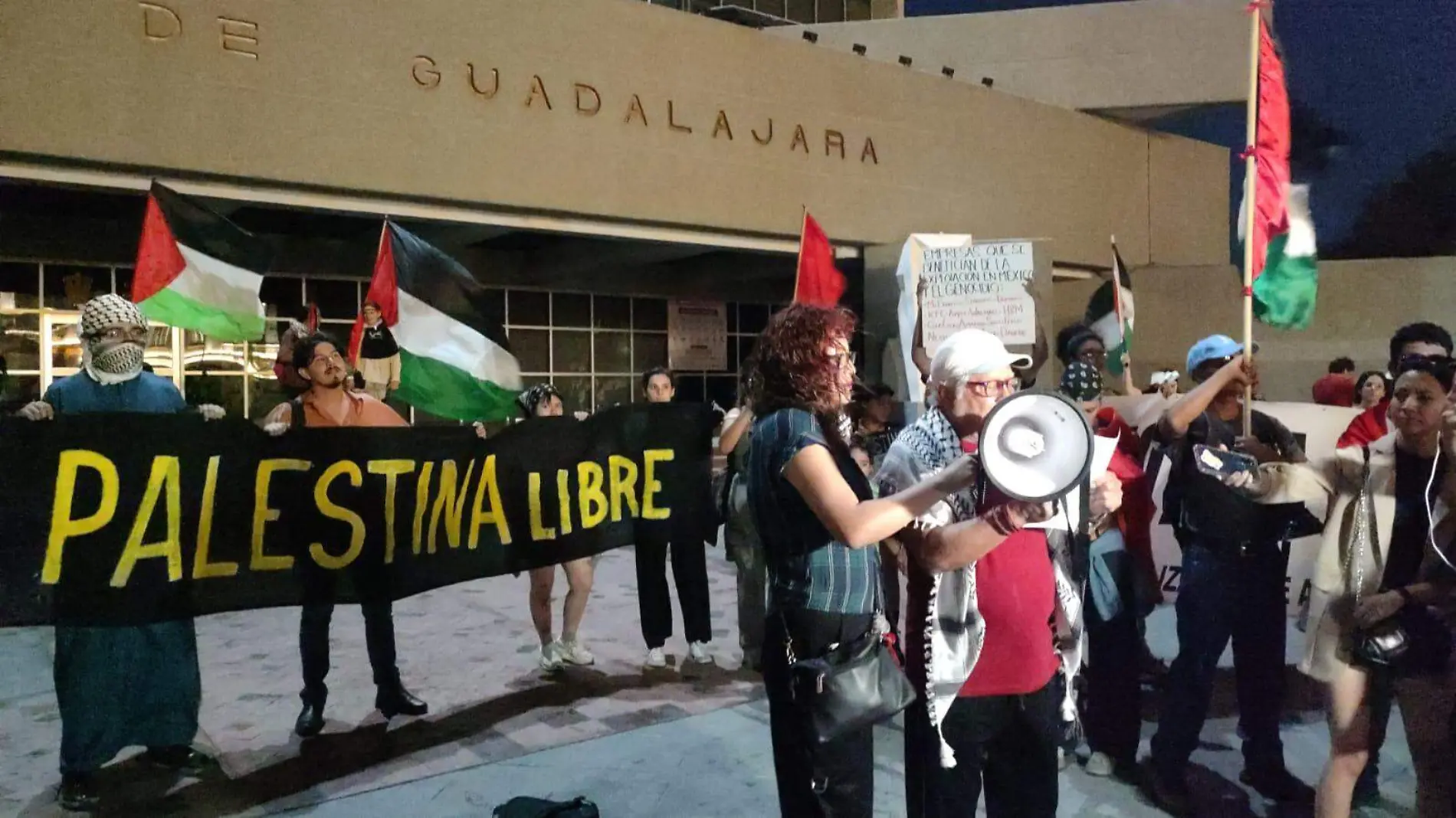 Manifestantes pro Palestina